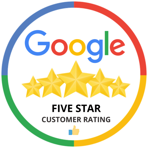 Five Star Customer Rating - Google Review badge